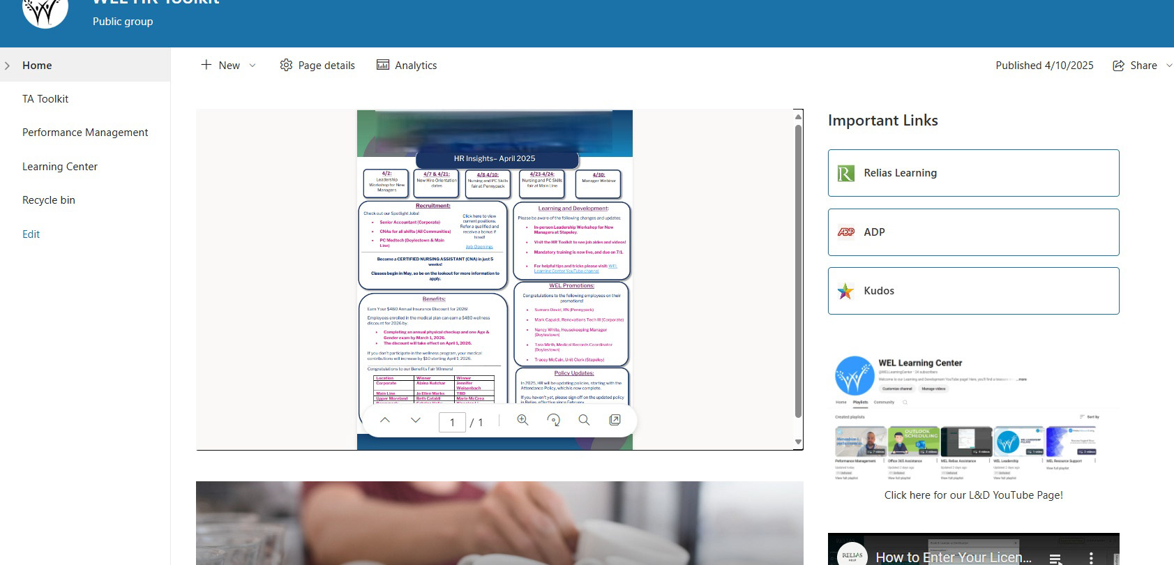 Wesley Enhanced Living — Onboarding initiative overview and program structure